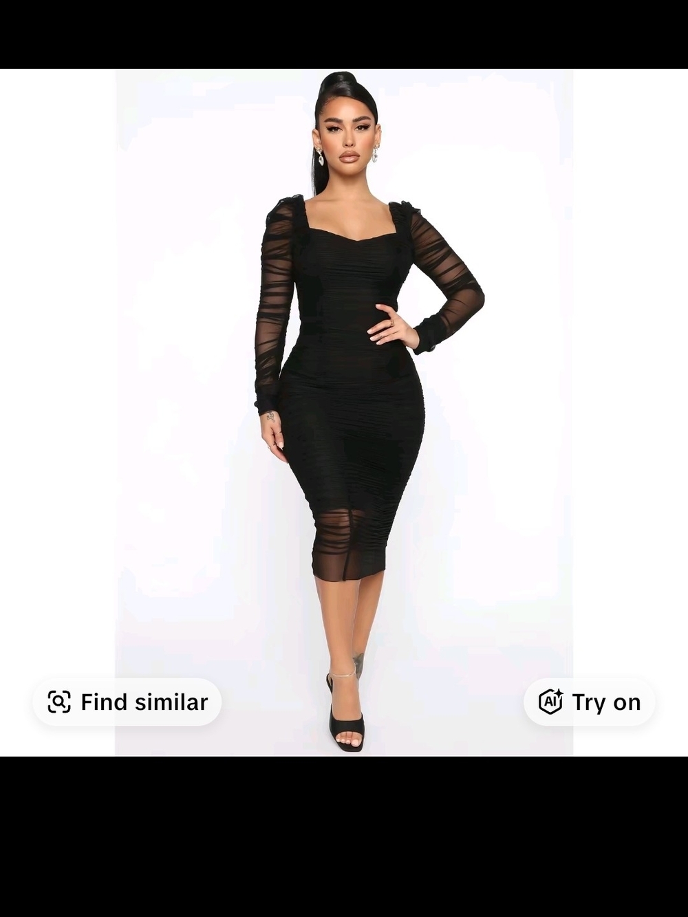 Black Mesh Sleeve Dress